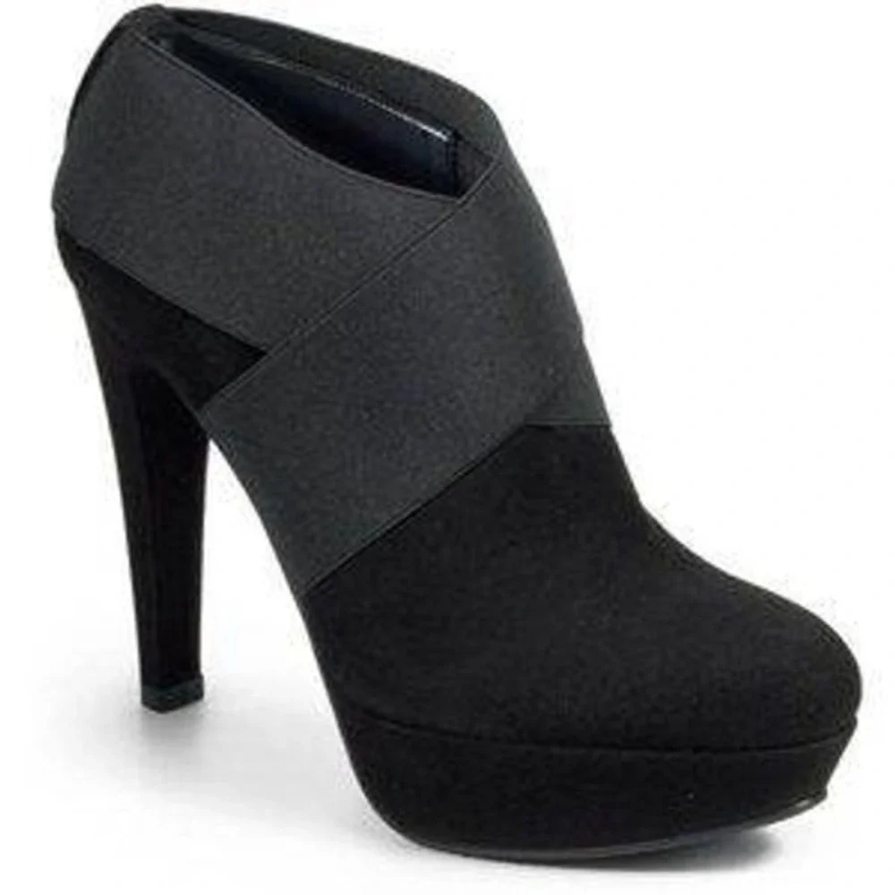 Stuart Weitzman Black Suede Kilgore Platform Stiletto Booties‎ Ankle Boots Sz 10